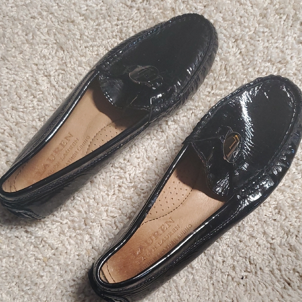 Glossy Black Patent Leather Slip-On Loafers